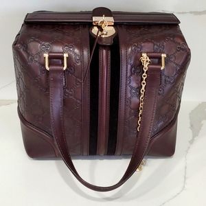 Authentic Gucci Brown Guccissima Treasure Boston Bag